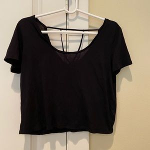 black open back shirt
